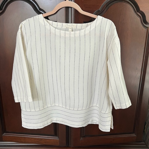 Eileen Fisher Tops - Eileen White Striped Blouse